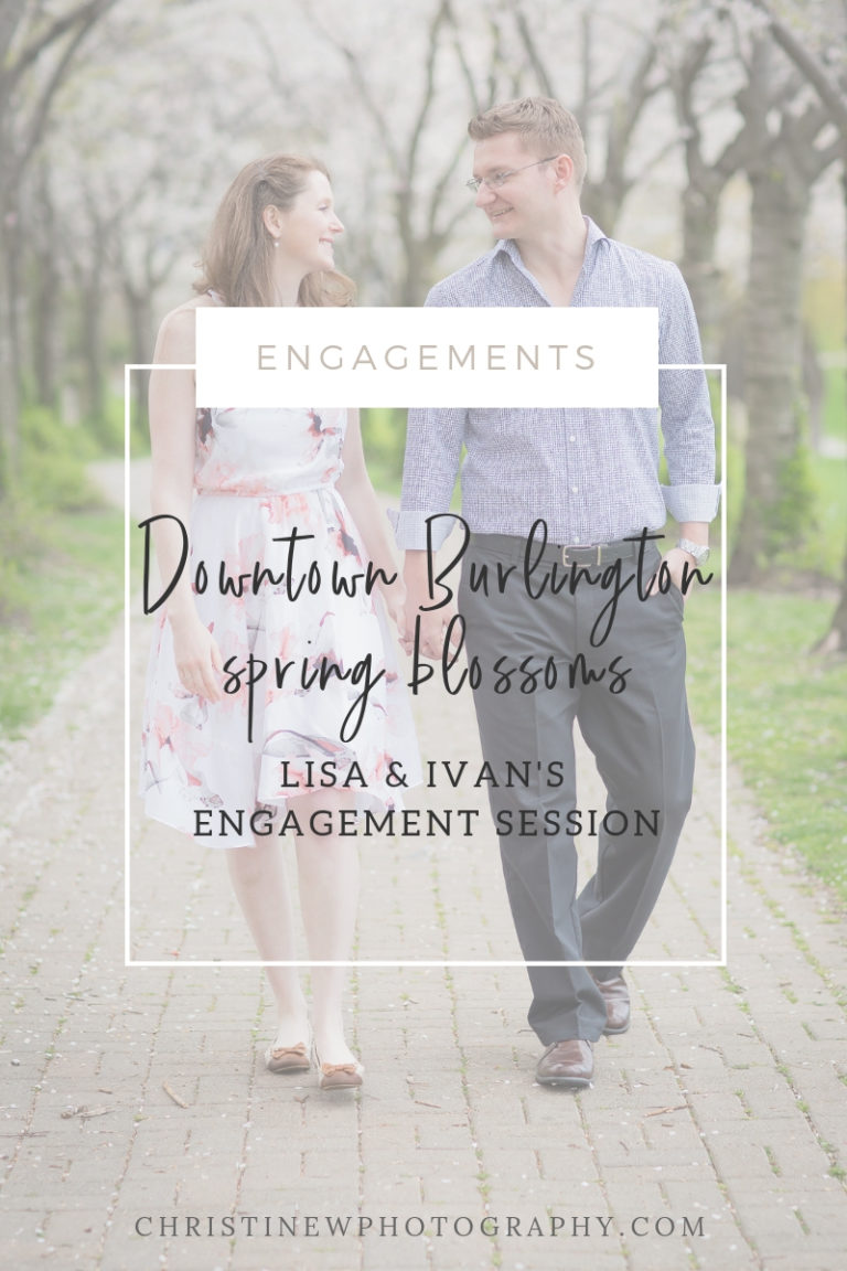 Spencer Smith Park, Burlington Engagement session – Lisa & Ivan & the spring blossoms